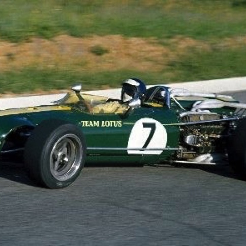 Kyalami Afrique du Sud avec la Lotus 43 à moteur H16 pour sa dernière course...